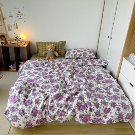 91家纺网 家纺一手货源 找家纺 希文 2021新款混搭全棉印花水洗棉四件套 东篱