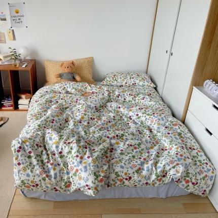 91家纺网 家纺一手货源 找家纺 希文 2021新款混搭全棉印花水洗棉四件套 原野