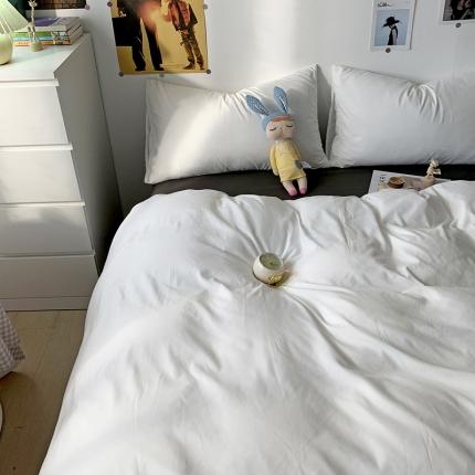 91家纺网 家纺一手货源 找家纺 （总）曼谷 新款纯色双拼四件套