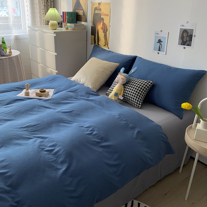 91家纺网 家纺一手货源 找家纺 （总）曼谷 新款纯色双拼四件套