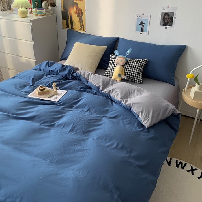 91家纺网 家纺一手货源 找家纺 （总）曼谷 新款纯色双拼四件套