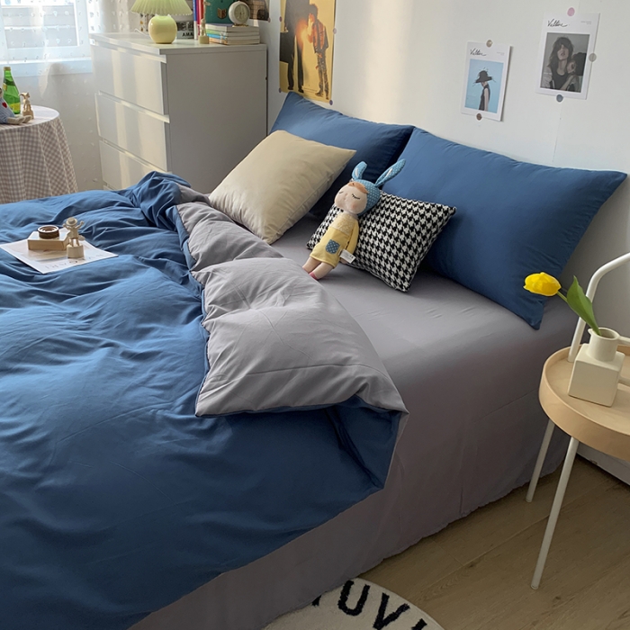 91家纺网 家纺一手货源 找家纺 （总）曼谷 新款纯色双拼四件套