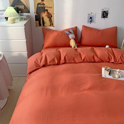 曼谷 新款纯色双拼四件套 AA艾玛橙