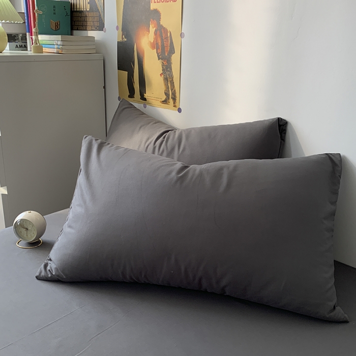 91家纺网 家纺一手货源 找家纺 曼谷 新款纯色双拼四件套 AA高阶灰