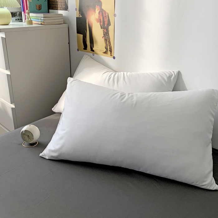 91家纺网 家纺一手货源 找家纺 曼谷 新款纯色双拼四件套 AB纯白-深灰