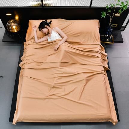 91家纺网 家纺一手货源 找家纺 浩宇全棉旅行睡袋60支长绒棉便携式住酒店隔脏单双人纯棉朴素咖