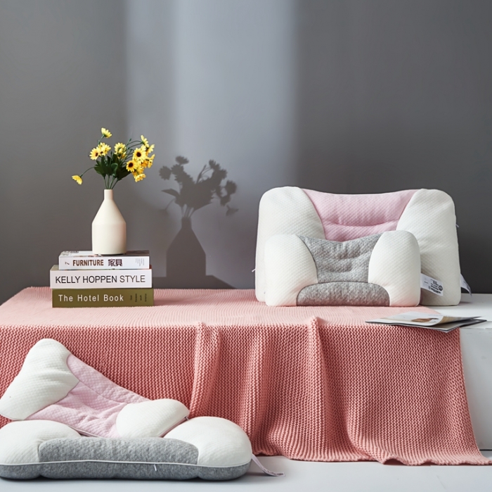 91家纺网 家纺一手货源 找家纺 星芯合家纺 2024新款亲子情侣软管枕 粉色