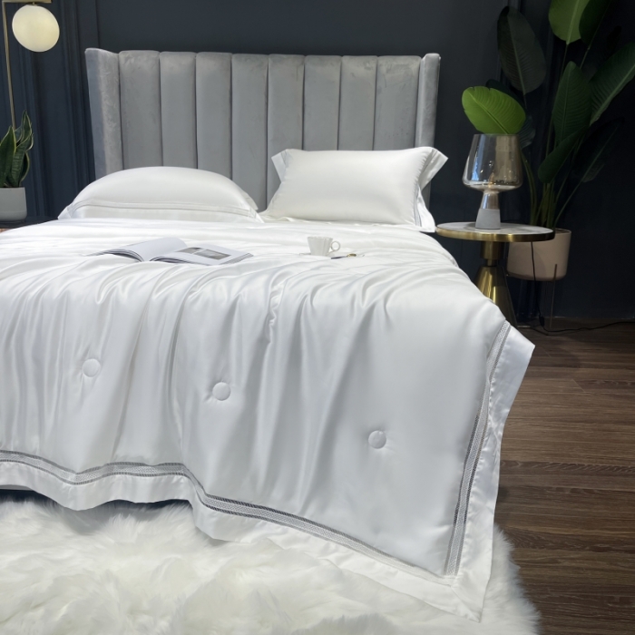 91家纺网 家纺一手货源 找家纺 榻尚家居奥地利天丝夏被床单款床笠款四件套 夏白