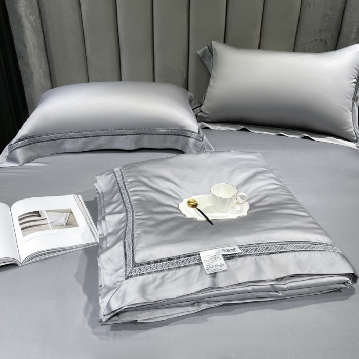 91家纺网 家纺一手货源 找家纺 榻尚家居奥地利天丝夏被床单款床笠款四件套 夏灰