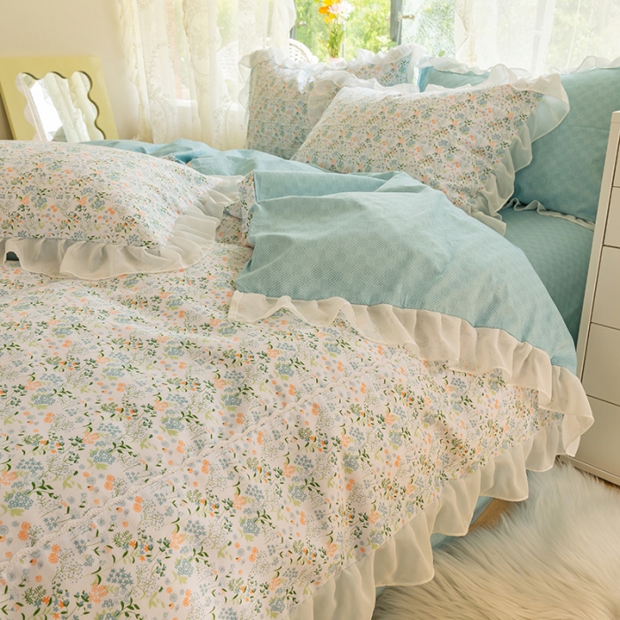 91家纺网 家纺一手货源 找家纺 千朵 2021新款全棉四件套 时光拼接款