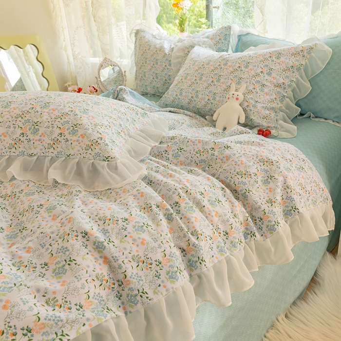 91家纺网 家纺一手货源 找家纺 千朵 2021新款全棉四件套 时光拼接款