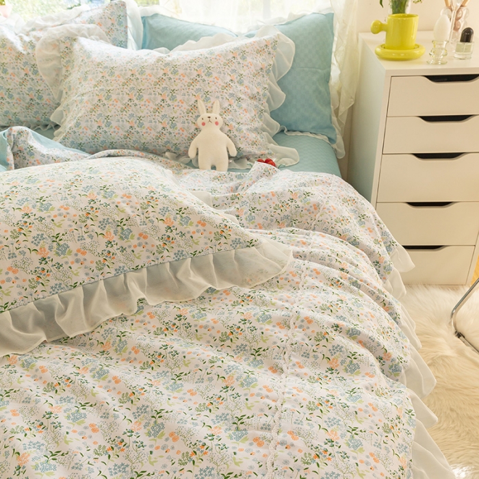 91家纺网 家纺一手货源 找家纺 千朵 2021新款全棉四件套 时光拼接款