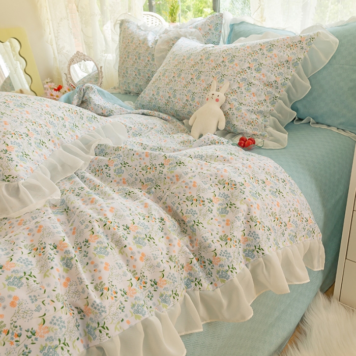 91家纺网 家纺一手货源 找家纺 千朵 2021新款全棉四件套 时光拼接款