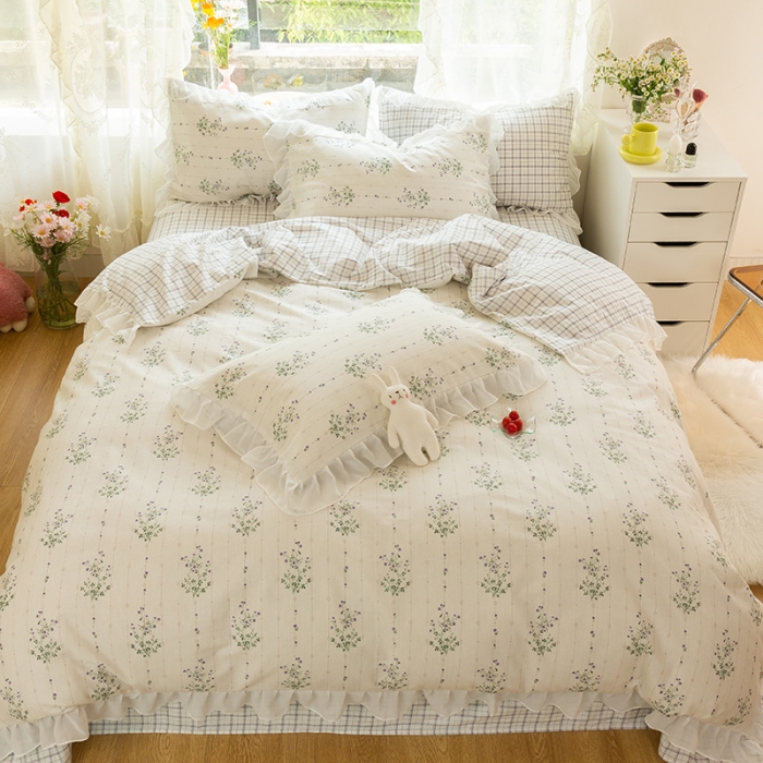 91家纺网 家纺一手货源 找家纺 千朵 2021新款全棉四件套 夕颜