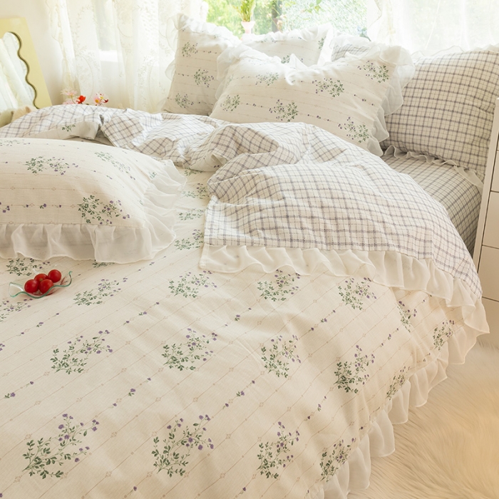 91家纺网 家纺一手货源 找家纺 千朵 2021新款全棉四件套 夕颜