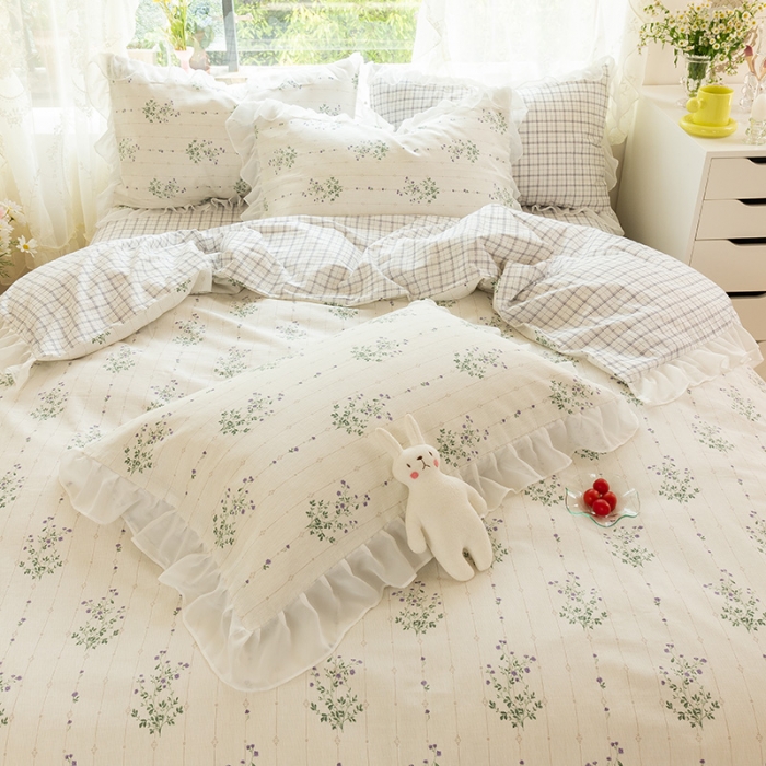 91家纺网 家纺一手货源 找家纺 千朵 2021新款全棉四件套 夕颜