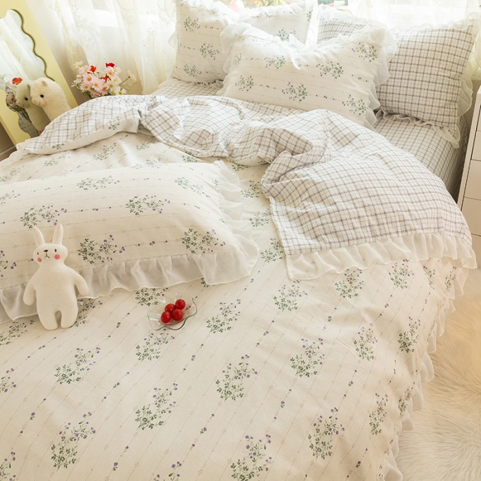 91家纺网 家纺一手货源 找家纺 千朵 2021新款全棉四件套 夕颜