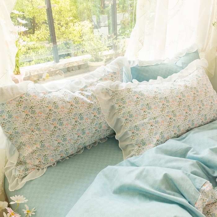 91家纺网 家纺一手货源 找家纺 千朵 2021新款全棉四件套 时光拼接款