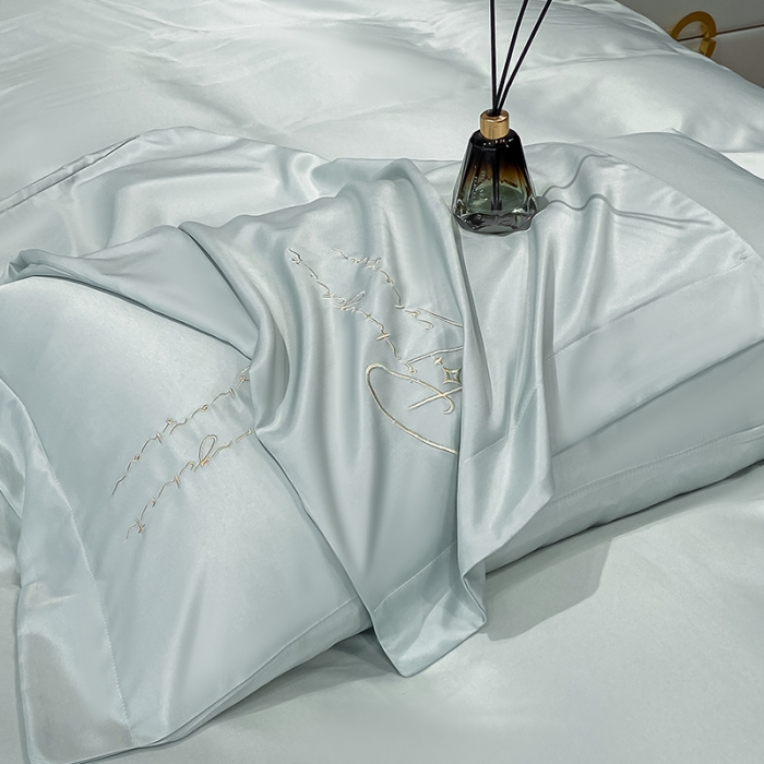 91家纺网 家纺一手货源 找家纺 安妮 2021新款60S天丝四件套-梦幻鹿系列 浅水蓝