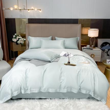 安妮 2021新款60S天丝四件套-梦幻鹿系列 浅水蓝