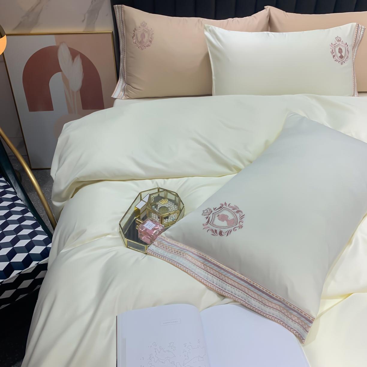 91家纺网 家纺一手货源 找家纺 （总）安妮家居 2021新款水洗真丝刺绣四件套-奈雪系列