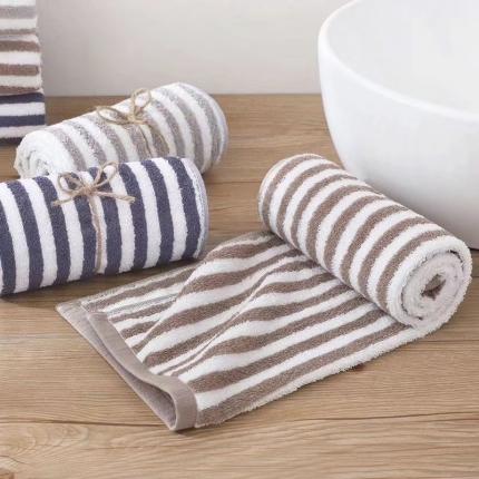 【条纹毛巾】日式无印全棉良品条纹毛圈柔软毛巾浴室格子手巾面巾