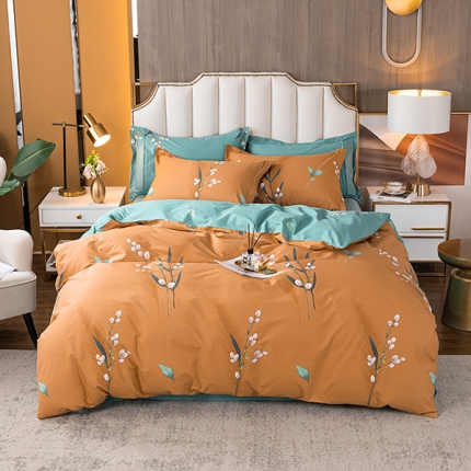 91家纺网 家纺一手货源 找家纺 （总2）星期三 2021新款花卉系列全棉13372四件套（加老板微信有会员价）