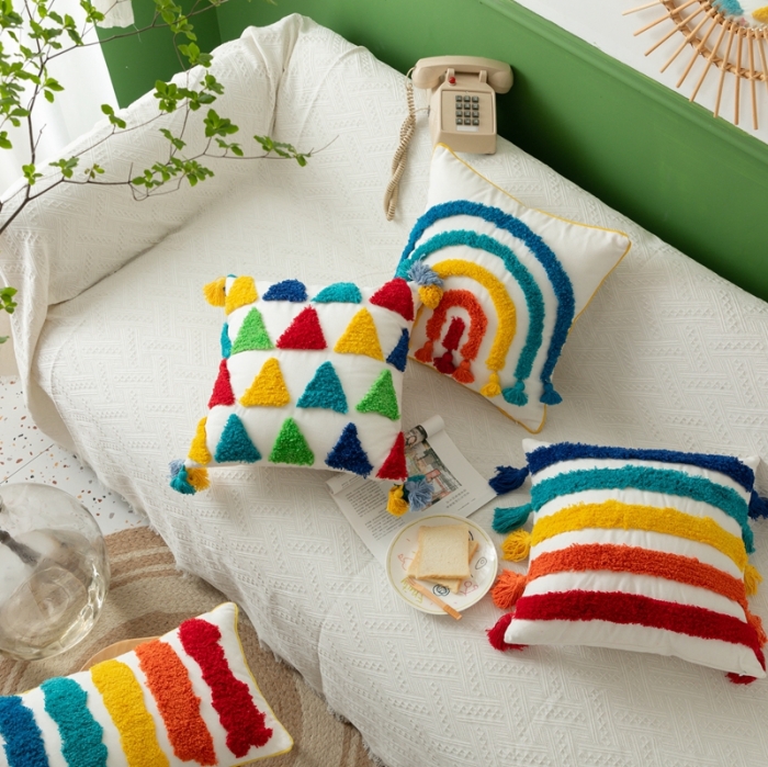 91家纺网 家纺一手货源 找家纺 （总）918拾朵家居 2021新款摩洛哥凡簇绒抱枕卡马拉