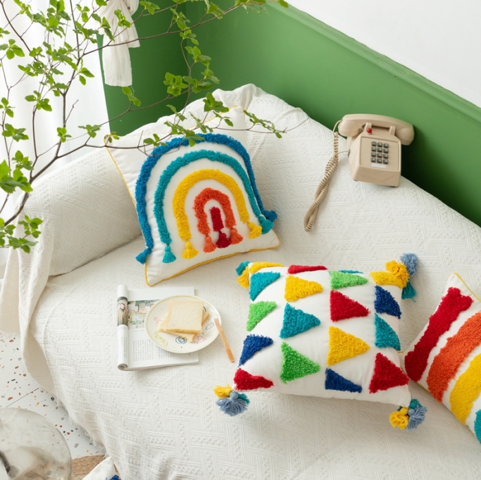 91家纺网 家纺一手货源 找家纺 （总）918拾朵家居 2021新款摩洛哥凡簇绒抱枕卡马拉