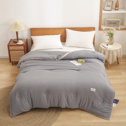 91家纺网 家纺一手货源 找家纺 森林人 2022新款水洗棉立体冬被春秋被子空调被芯立体-深灰