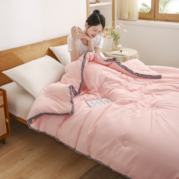 91家纺网 家纺一手货源 找家纺 森林人 2022新款水洗棉立体冬被春秋被子空调被芯立体-浅玉