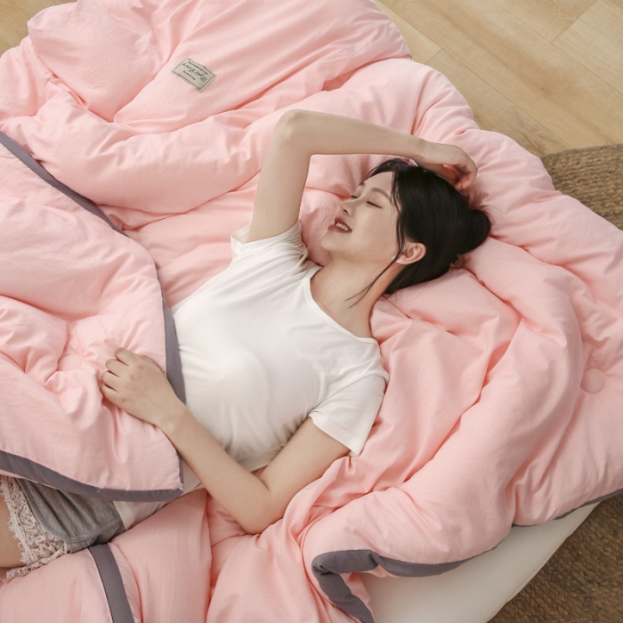 91家纺网 家纺一手货源 找家纺 森林人 2022新款水洗棉立体冬被春秋被子空调被芯立体-浅玉