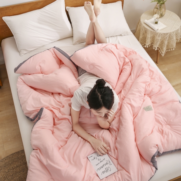 91家纺网 家纺一手货源 找家纺 森林人 2022新款水洗棉立体冬被春秋被子空调被芯立体-浅玉