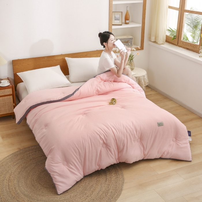 91家纺网 家纺一手货源 找家纺 森林人 2022新款水洗棉立体冬被春秋被子空调被芯立体-浅玉