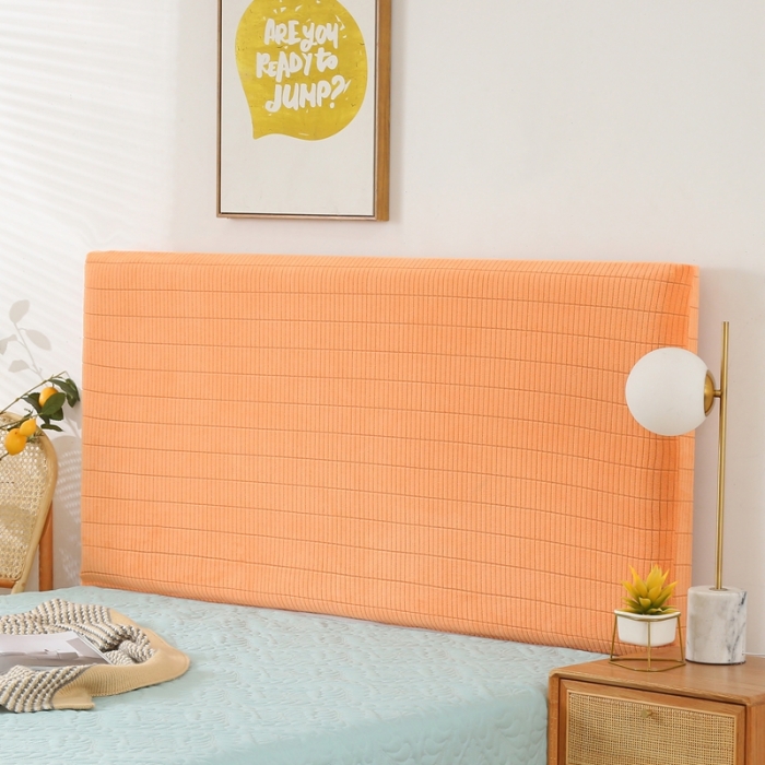 91家纺网 家纺一手货源 找家纺 千彤沙发垫 2021新款休闲格调款床头罩 橙色