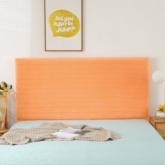 91家纺网 家纺一手货源 找家纺 千彤沙发垫 2021新款休闲格调款床头罩 橙色