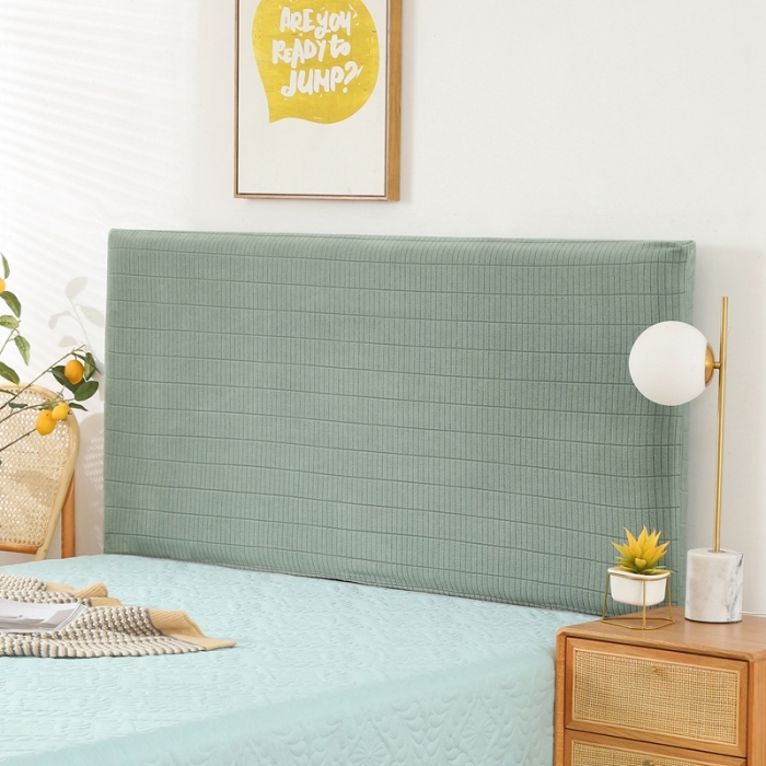 91家纺网 家纺一手货源 找家纺 千彤沙发垫 2021新款休闲格调款床头罩 豆绿