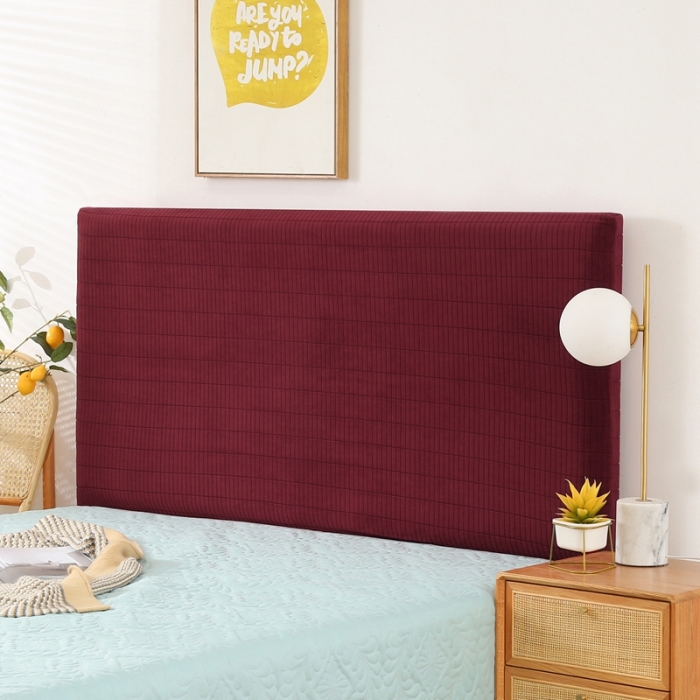 91家纺网 家纺一手货源 找家纺 千彤沙发垫 2021新款休闲格调款床头罩 酒红