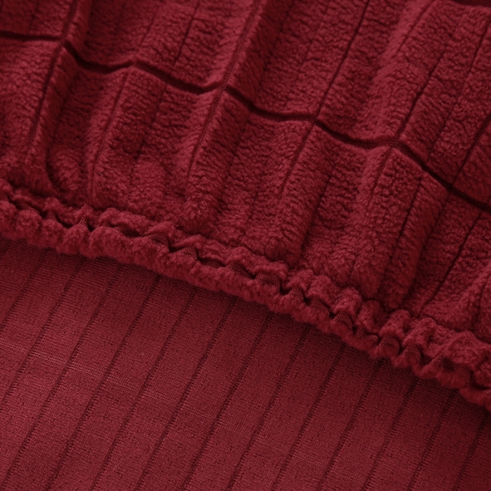 91家纺网 家纺一手货源 找家纺 千彤沙发垫 2021新款休闲格调款床头罩 酒红