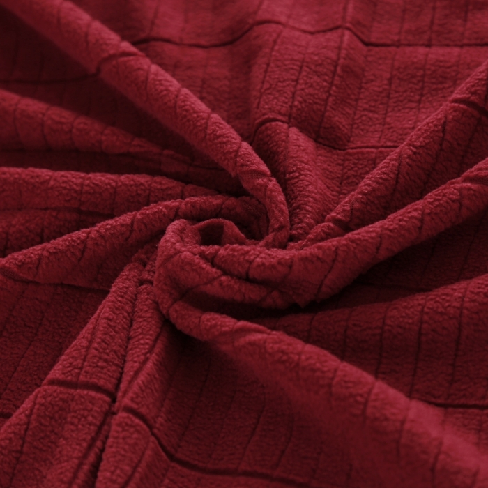 91家纺网 家纺一手货源 找家纺 千彤沙发垫 2021新款休闲格调款床头罩 酒红