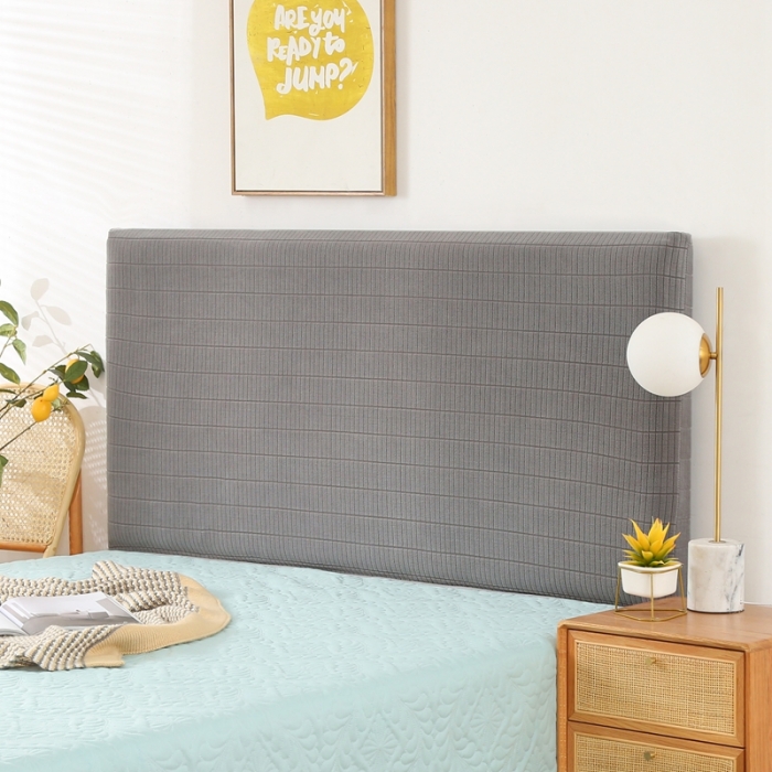 91家纺网 家纺一手货源 找家纺 千彤沙发垫 2021新款休闲格调款床头罩 浅灰