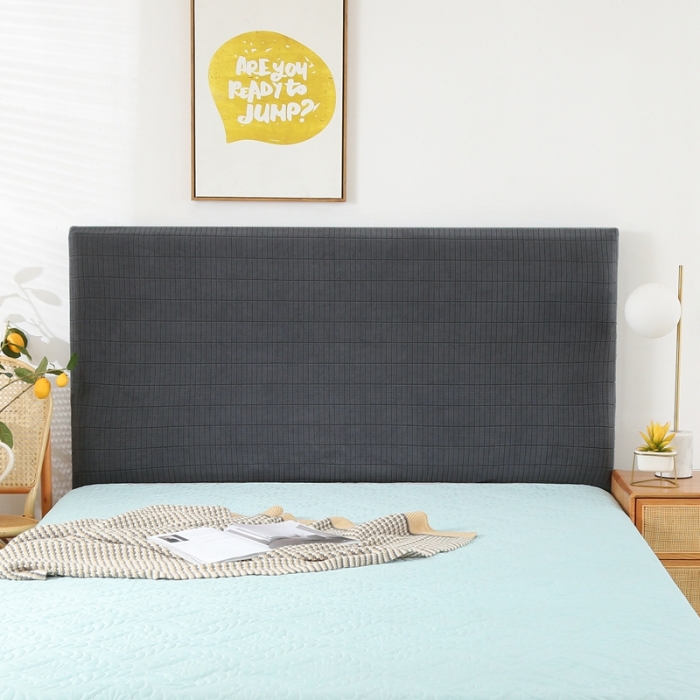 91家纺网 家纺一手货源 找家纺 千彤沙发垫 2021新款休闲格调款床头罩 深灰