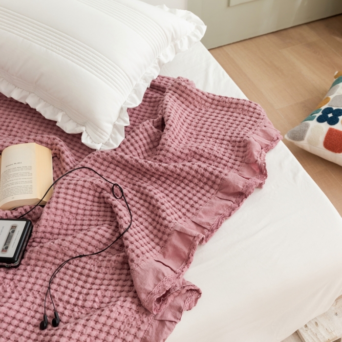 91家纺网 家纺一手货源 找家纺 （总）918拾朵家居2021新款全棉华夫格毛巾被盖毯