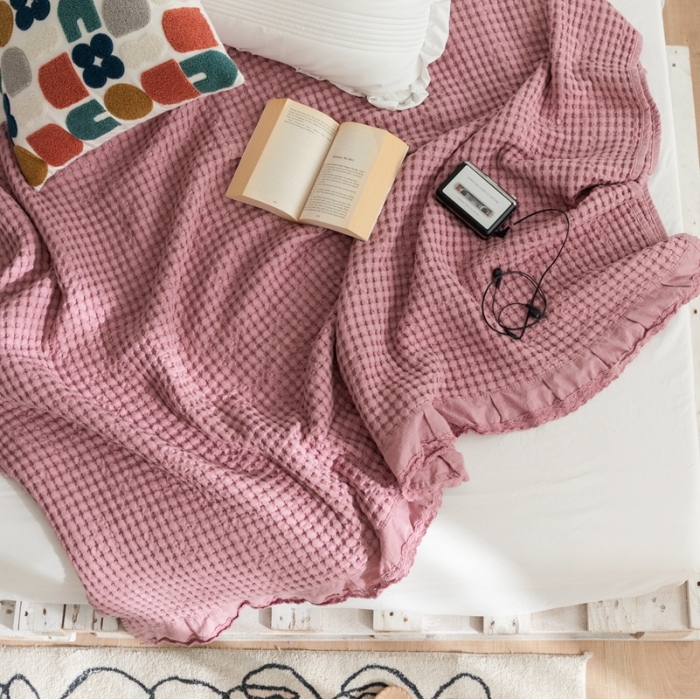 91家纺网 家纺一手货源 找家纺 （总）918拾朵家居2021新款全棉华夫格毛巾被盖毯