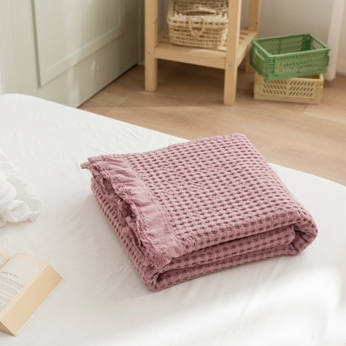 91家纺网 家纺一手货源 找家纺 （总）918拾朵家居2021新款全棉华夫格毛巾被盖毯