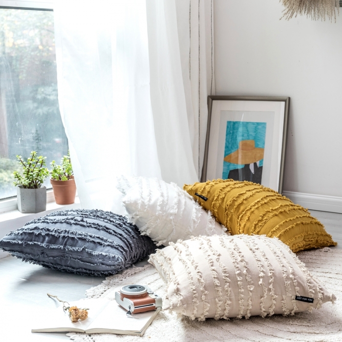 91家纺网 家纺一手货源 找家纺 （总）918拾朵家居 2021新款棉麻提花抱枕贝丽尔