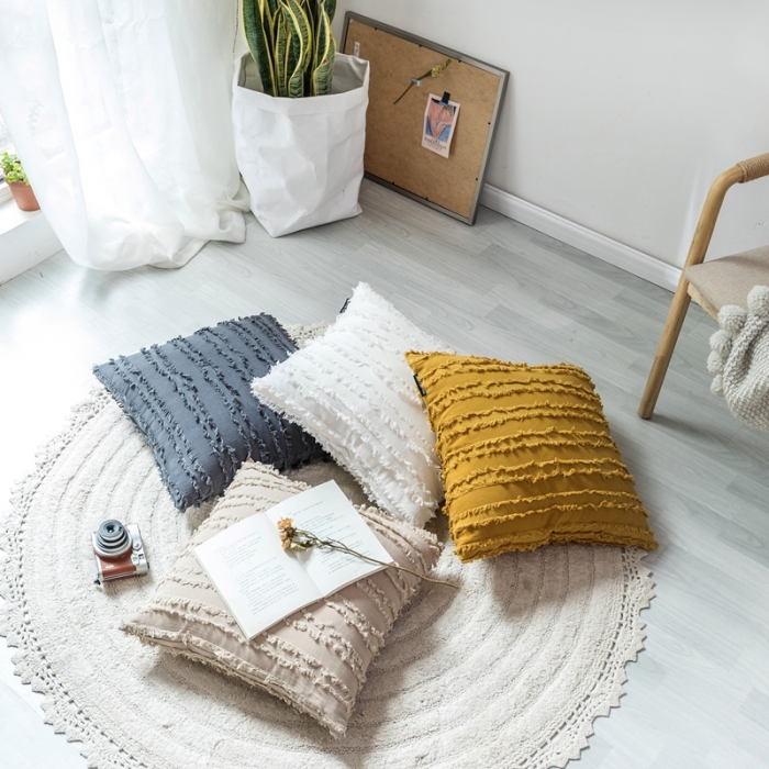 91家纺网 家纺一手货源 找家纺 （总）918拾朵家居 2021新款棉麻提花抱枕贝丽尔