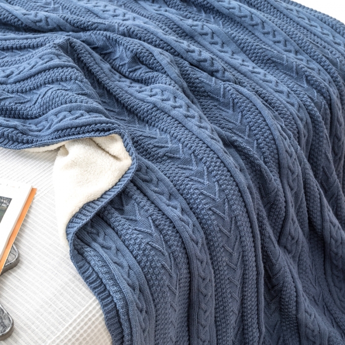 91家纺网 家纺一手货源 找家纺 918拾朵家居 2021新款公主风加绒毯 蓝灰色