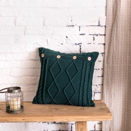 91家纺网 家纺一手货源 找家纺 918拾朵家居2021新款菱格麻花抱枕 墨绿