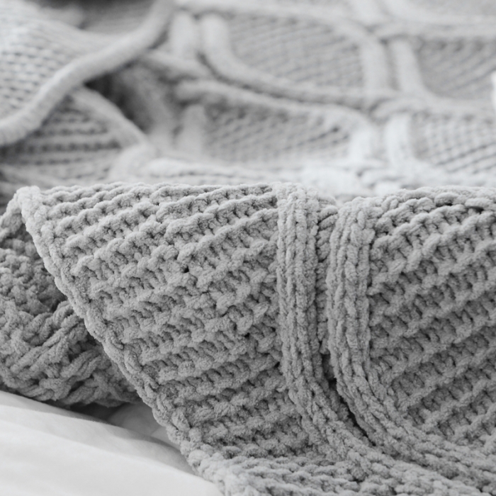 91家纺网 家纺一手货源 找家纺 918拾朵家居 2021新款雪尼尔球球毯 灰色